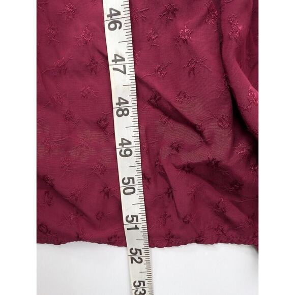 PAIGE Avonne Dobby Tiered Maxi Dress Berry Jam Pink Size M Smocked Satin - Picture 15 of 15